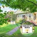3pcs Yard Signs Trophy Award Plastic Garden Sign with H Stakes Weatherproof Outdoor Plaque for Front Door Garden Lawn, 15 x 12 Inches(Yard of the Month)