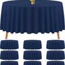 Teruntrue 10 Packs Premium Round Tablecloth 120 Inch Navy Blue Polyester Table Cloth Bulk Washable Fabric Tablecloths Cover for Wedding Party Banquet Buffet Holiday Dinner (120 Inch) TC534H
