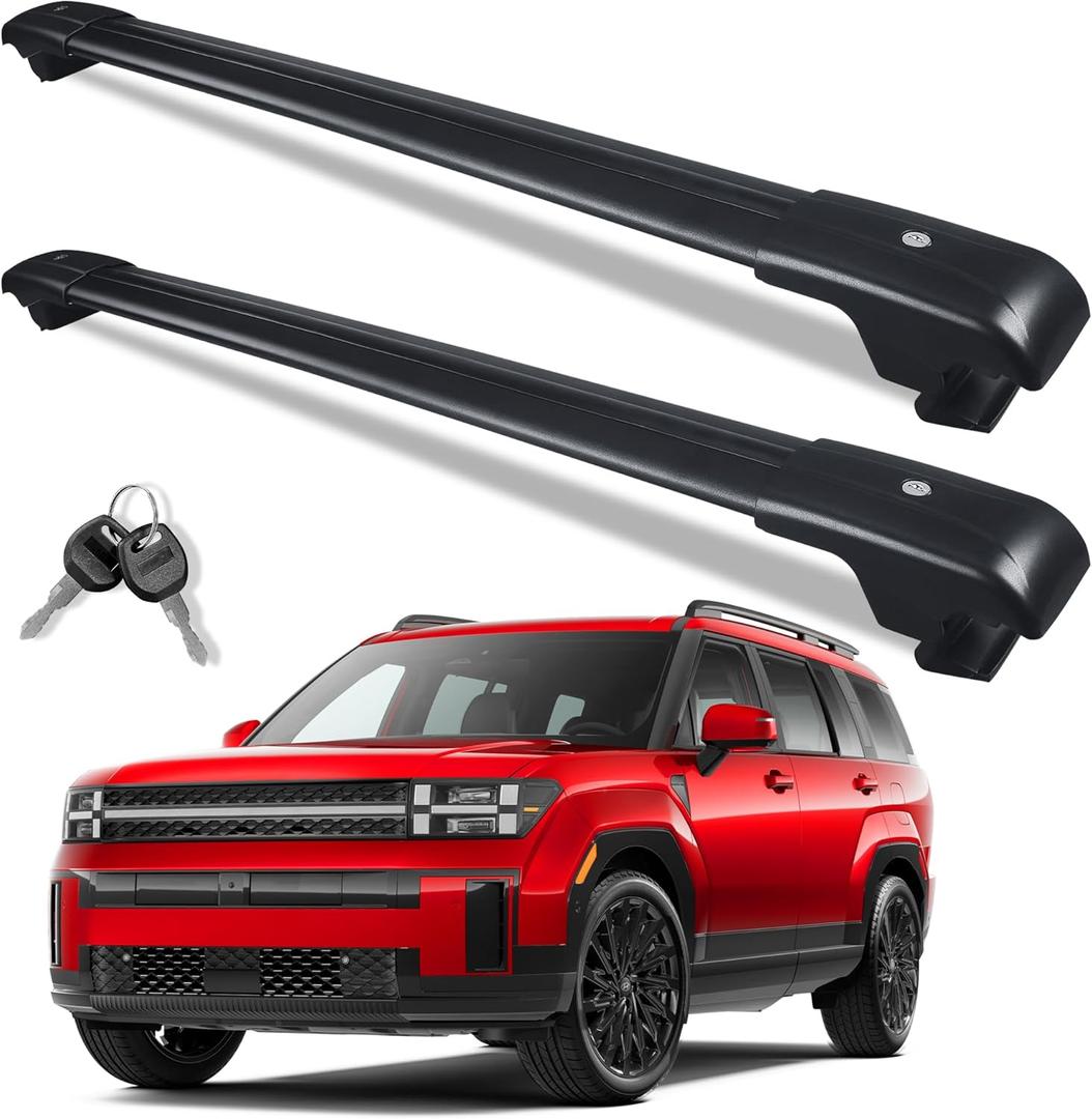 Roof Rack Cross Bars for 2024-2026 Santa Fe Fuel & Hybrid 396lbs Lockable Roof Rails Crossbars Anti-Theft Roof Rackfor Cargoes, Bicycles, Kayaks, Luggage Racks, Suitcases, Canoes