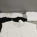 Womens Casual Tops V Neck Cap Sleeve T Shirt Loose Fit Summer Basic Tee for Spring Fashion, Vacation Beach Wear XL Size, Pack of 4