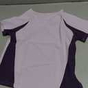 ZDC Kids Girls Athletic T Shirts Color Block Crewneck Gym Yoga Tees Casual Cute Basic Tees, 5-6 Years, Purple