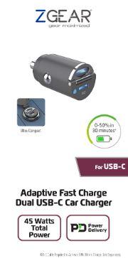 ZGear 45 Watt Dual USB C Car Charger