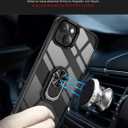 Ring Kickstand Clear Phone Case for iPhone 15 Plus (6.7 Inch),Drop Protection Slim Protective Shell Cover,Flexible Bumper + Hard Back + Ring Stand Fits Magnetic Car Mount,Black