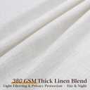 100 Inch Extra Wide Pinch Pleated Linen Curtains 105 Inch Length for Living Room Bedroom Natural Cream Beige Privacy Drapes Light Filtering for Patio Sliding Door 105 Inches Long Hooks Clips Rings