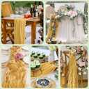 Asee'm 6pcs Cheesecloth Table Runner 120 Inches Long Gold Boho Gauze Cheese Cloth Runner 10FT Rustic Sheer Table Runners for Christmas Wedding Party Baby Shower Spring Easter Decoration