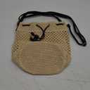 Straw Bucket Bag Summer Small Woven Crossbody Bags for Women Hobo Drawstring Purse Vacation Handbags Straw Beach Bag (Beige)