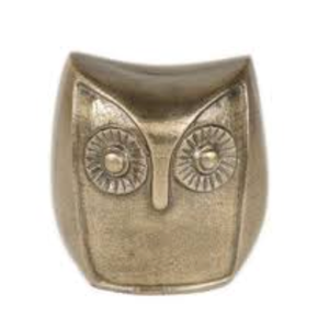 Owl Vintage Solid Brass Sitting Owl Paperweight Figurine