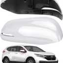 Passenger Side Mirror Cover Replacement for Honda CRV 2017 2018 2019 2020 2021 2022 - Right Side Mirror Covers, Rear View Mirrors Cap Accessories With Lamp, Pearl White