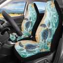 Bulopur Beach Sea Turtle Car Seat Cover Set Washable Breathable Automotive Vehicle Seat Cover 2pcs, Universal Auto Front Seats Protector Fits for Car,SUV Sedan,Truck Easy to Install