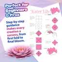 Pinwheel Crafts Flower Origami Kit for Kids Ages 8-12 | 150 Pcs Origami Paper Kit w/Multicolor Folding Papers, Chenille Stems,Buttons and Jewels, Arts and Crafts Paper Book for Kids Ages 6+