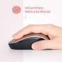 Seenda Wireless Mouse, 2.4G Noiseless Mouse with USB Receiver Portable Computer Mice for PC, Tablet, Laptop, Notebook - Rose Gold&Black