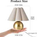 Gold Small Bedside Table Lamp for Bedroom, Brass Gold Bedroom Lamps for Nightstand, Cute Mini Table Lamps for Small Spaces with Scalloped Shade for Kitchen Counter, Bookshelf, Living Room, Kids Dorm