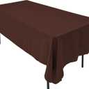 60 x 102-Inch Rectangular Polyester Tablecloth - Made in USA - Wrinkle-Resistant, Flame Retardant, Durable Party Table Cover, Banquet Tablecloth, Wedding Table Cover - Chocolate