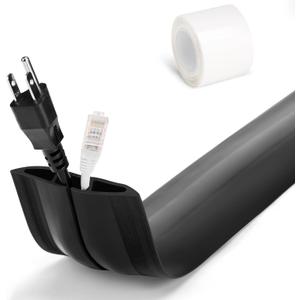 4FT Cord Hider Floor - Black Floor Cable Hider, Wire Covers for Cords Prevent Cable Trips, Floor Cord Cover, Power Cable Management Cord Protector, Cable Cover Channel 0.6" (W) x 0.31" (H) 4FT Cord Hider Floor - Black Floor Cable Hider, Wire Covers for Cords Prevent Cable Trips, Floor Cord Cover, Power Cable Management Cord Protector, Cable Cover Channel 0.6" (W) x 0.31" (H)