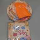 96Pcs Fall Pumpkin Gender Reveal Party Decorations Fall Gender Reveal Paper Plates Disposable He or She What Will Our Pumpkin Be Gender Reveal Tableware for Boy or Girl Baby Shower Party Supplies