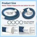 2 Pack 1 1/2 Pool Hose for Above Ground Pools 6ft&3ft Long Pool Pump Replacement Filter Hoses 1.5" EVA Swimming Pool Filter Hose for Filters Pumps, Saltwater Systems and Sand Filters (Blue)