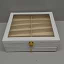 NEWLOOP Sunglasses Case Storage Organizer - Sunglass Organizer See-through Display Case Multiple Pairs Glasses Holder Stand 2-layer Eyeglass Jewelry Watch Collection Box for Women with 20 Slot White