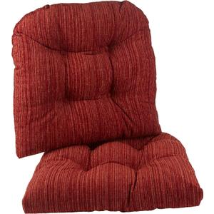 Klear Vu Gripper Overstuffed Universal Non-Slip Dining Chair Cushions for Kitchen Decor or Office Use, U-Shaped Skid-Proof Seat Pad, 17x17 Inches, 2 Count (Pack of 1), Chenille Garnet Red