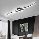 39.37Inch Linear Ceiling Light 6000K Black Modern Ceiling Light Fixture 28W Long Flush Mount Ceiling Lamp for Hallway, Kitchen, Bedroom, Dining Room