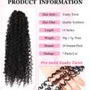 14 Inch 7 Packs Pre Twisted Yanky Twist Crochet Hair with Curls Natural Black Pre Looped Yanky Twist Hair Synthetic Spring Twist Crochet Hair for Women (1B, 14 Inch (Pack of 7))