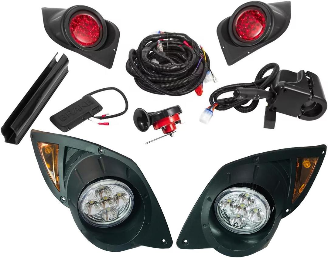 Golf Cart Light Kit Compatible with Yamaha G29 Complete Ultimate LED Light Kit with Turn Signals, Hazard Flasher, Horn and Brake Fits Yamaha G29 Drive 2007+ Electric