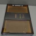 Bamboo Serving Tray with Metal Handles,17x12in Ottoman Decorative Trays Platter for Coffee Table,Living Room,Bar,Party,Large(Brown)