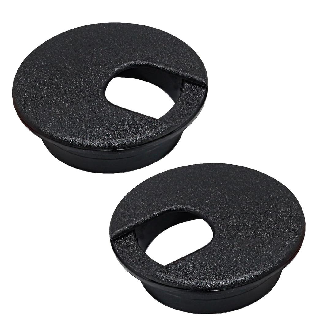 EASYEAH 2 Pcs Desk Grommet 2" / 50 mm, Desk Cord Hole Cover, Cable Grommet ABS Plastic, Desk Hole Grommet for Home & Office Pc, Detachable Cable Cord Organizer-Black