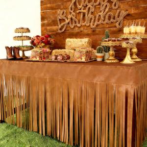Western Cowboy Table Skirt Western Cowboy Party Supplies Decoration Vintage Party for Barn Summer Birthday Baby Shower