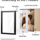 A4 Picture Frame Set of 3 Black Display Photo 6x8 with Mat or 8.3x11.7 Without Mat Wood Collage Wall Decor Gallery Certificate Poster Frames with Plexiglass 3 Pack