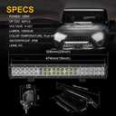 20Inch LED Light Bar with Front License Plate Frame Mount Bracket 22Inch License Plate Mounting Bracket Holder and Off Road LED Light Bar