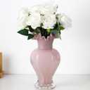 Large Glass Vase, Pink Vase for Flowers, Flower Vases for Bouquet, Glass Flower Vases for Living Room, Dining Table, Shelf, Wedding, Office, Coffee Table, 9.5 Inches