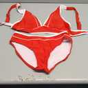 Jolefille Women Two Piece Swimsuit Push Up Bikini Sets Full Coverage Bathing Suit V Neck Color Block Swim Suit 2025, M
