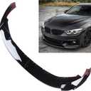 MUCO 4pcs Front Bumper Lip Spoiler Kit Compatible with BMW F32 F33 F36 4 Series M Sport 2014 2015 2016 2017 2018 2019 2020 Gloss Black M-Performance Front Bumper Lip Spoiler Lip Lower Bumper Body