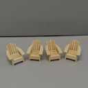 Sumind 4 Pieces Wood Adirondack Style Miniature Chair Doll House Wooden Dollhouse Model Chairs for Dollhouse Accessories Furniture Christmas Decoration