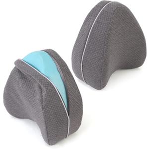 Upgrade Invisible Zippered Pillow Cover Compatible with Contour Legacy Knee Pillow,Anti-Pilling and Washable Legacy Leg and Knee Foam Support Pillow Cover Only,2PCS (Grey)