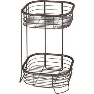 iDesign Forma Free Standing Bathroom or Shower Storage Shelves for Towels, Soap, Shampoo, Lotion, Accessories - 2 Tier, Bronze (9.5" x 9.5" x 15.25")