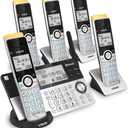 VTech Super Long Range 5 Handset DECT 6.0 Cordless Phone for Home with Answering Machine, 2300 ft Range, Call Blocking, Bluetooth, Headset Jack, Power Backup, Intercom, Expandable to 12 HS