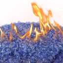 LePe Crushed Fire Glass, Translucent Broken GlassDecorative for Resin Art, Fire Pits, Potted Plants, Garden and Indoor Use, 3-6mm Fire Pit Glass, 1 Pound in Jar(Azure Blue) (Red)