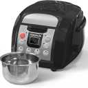 Rice Cooker Stainless Steel Inner Pot, YOKEKON Professional 6 Cup Uncooked Rice Cooker with Basket Steamer, 24H Delay Timer and Auto Keep Warm, Rice/Quick Cook/Brown Rice/Steam/Yogurt, Black