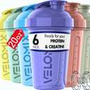 -6 PACK- 20 OZ Protein Shaker Bottles for Protein Mixes, Shaker Cups for Protein Shakes, Small Shaker Bottle Pack, Shaker Cup, Shakers for protein Shakes (Pastel Shades - 6 Pack)