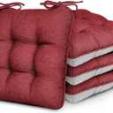 Love's cabin Memory Foam Chair Cushions Set of 4, 15.5"x15.5"x3.5" Indoor & Outdoor Seat Pads for Dining, Kitchen, Office, Patio Chairs - Burgundy