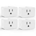 EIGHTREE Zigbee Smart Plug 15A, Energy Monitoring,   Required, ETL Certified, Smart Plugs That Compatible with Alexa & Home Assistant & SmartThings, 4 Packs