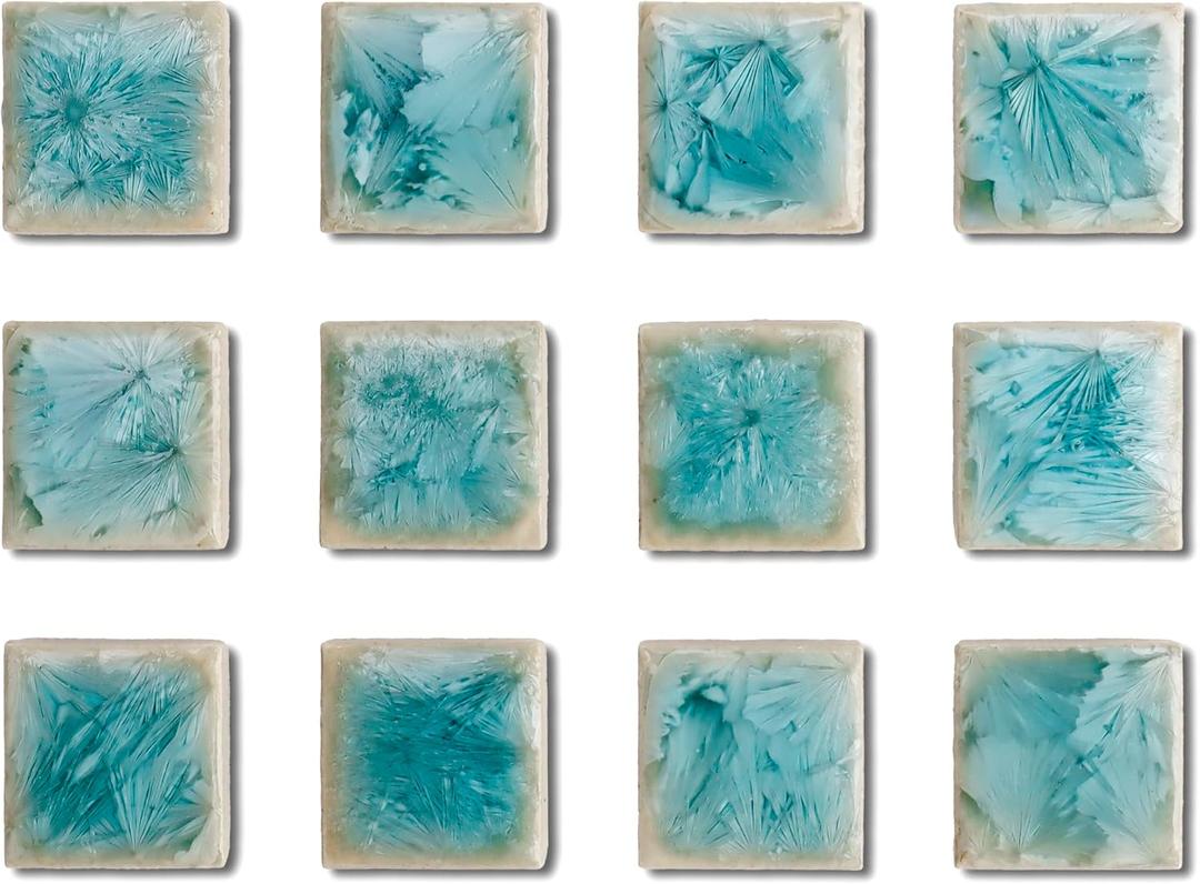 12Pcs Green Gradient Ceramic Piece Refrigerator Magnets Suitable for Photos and Notes on Offices, Kitchens, Storage cabinets, refrigerators, Storage cabinets, and whiteboards 05#