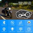 Motorcycle Bluetooth Intercom 1000m 2 Riders Motorbike Helmet Communication System Headset Universal Wireless Interphone (Waterproof/Handsfree/Stereo Music/GPS/2 Pack)