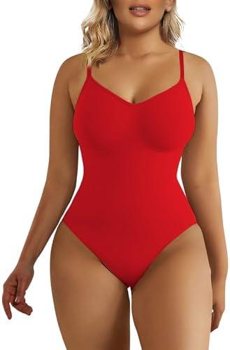 SHAPERX Women's Shapewear Bodysuit Tummy Control Body Shaper Seamless Sculpting Snatched Waist Body Suit L