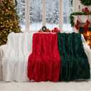 Tudomro 3 Pack Christmas Throw Blankets 50 x 60, 3D Embroidered Snowflake Plush Fleece Blankets, Red White Green Warm Soft Cozy Throw Set for Winter Couch Sofa Bed Decor, Holiday Xmas Gift