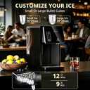 COWSAR 2-in-1 Countertop Ice Maker Machine with Water Dispenser, Black
