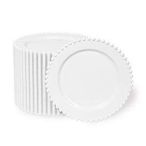 Fabulous Party 72 Pcs Party Plates Dessert Plate, 7 Inch White Plastic Plate Disposable Heavy Duty,Fancy White Cake Disposable Plastic Plate for Party Wedding Bridal Showers Gift