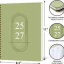 2026-2027 Monthly Planner, Jan 2026-June 2027, A4 (8.5" x 11"), 2 Year Monthly Planner, 24 month Calendar, Simple Calendar Planner Notebook Cardboard Cover, Suitable for Schools & Offices, Green