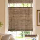LazBlinds No Drill Cordless Bamboo Roman Shades, 28" W x 64" H, Driftwood